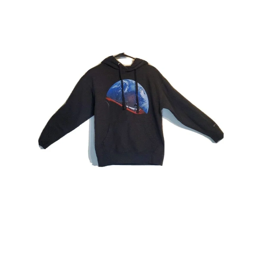 SpaceX Hoodie Pullover Falcon Heavy Earth Black Men’s Size Medium - Picture 2 of 8